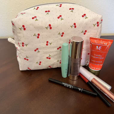 Large Quilted Cosmetic Bag