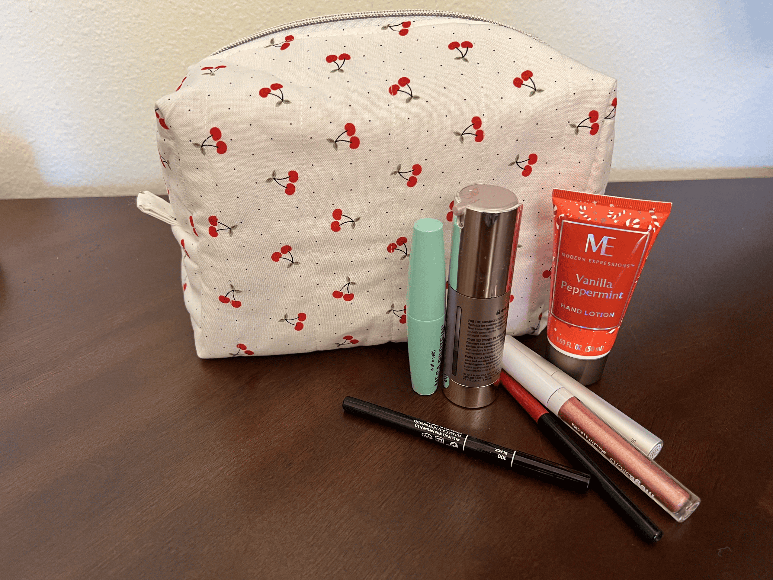 Large Quilted Cosmetic Bag