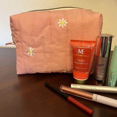 Large Quilted Cosmetic Bag
